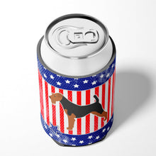 Load image into Gallery viewer, USA Patriotic Airedale Terrier Can or Bottle Hugger BB3357CC