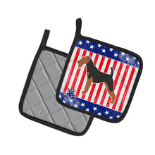 Load image into Gallery viewer, USA Patriotic Airedale Terrier Pot Holders - Set of 2 - Heat-Resistant Kitchen Essentials BB3357PTHD