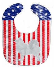 Load image into Gallery viewer, USA Patriotic Samoyed Baby Bib BB3359BIB