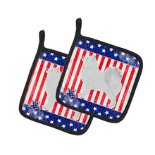 Load image into Gallery viewer, USA Patriotic Samoyed Pot Holders - Set of 2 - Heat-Resistant Kitchen Essentials BB3359PTHD