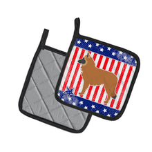 Load image into Gallery viewer, USA Patriotic Belgian Shepherd Pot Holders - Set of 2 - Heat-Resistant Kitchen Essentials BB3361PTHD