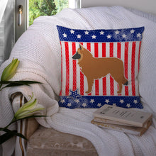 Load image into Gallery viewer, USA Patriotic Belgian Shepherd Throw Pillow - 14x14 Decorative Pillow – Art for Your Home &amp; Patio BB3361PW1414