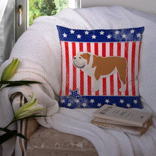 Load image into Gallery viewer, USA Patriotic English Bulldog Throw Pillow - 14x14 Decorative Pillow – Art for Your Home &amp; Patio BB3362PW1414