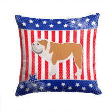 Load image into Gallery viewer, USA Patriotic English Bulldog Throw Pillow - 14x14 Decorative Pillow – Art for Your Home &amp; Patio BB3362PW1414