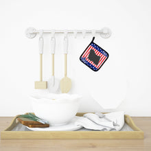 Load image into Gallery viewer, USA Patriotic Puli Pot Holders - Set of 2 - Heat-Resistant Kitchen Essentials BB3363PTHD