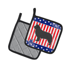 Load image into Gallery viewer, USA Patriotic Newfoundland Pot Holders - Set of 2 - Heat-Resistant Kitchen Essentials BB3364PTHD