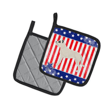 Load image into Gallery viewer, USA Patriotic Dogo Argentino Pot Holders - Set of 2 - Heat-Resistant Kitchen Essentials BB3367PTHD