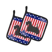 Load image into Gallery viewer, USA Patriotic Scottish Terrier Pot Holders - Set of 2 - Heat-Resistant Kitchen Essentials BB3369PTHD
