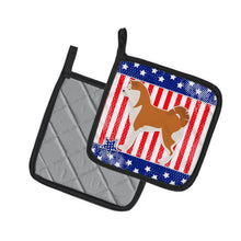 Load image into Gallery viewer, USA Patriotic Akita Pot Holders - Set of 2 - Heat-Resistant Kitchen Essentials BB3372PTHD