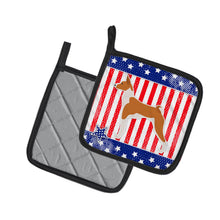 Load image into Gallery viewer, USA Patriotic Basenji Pot Holders - Set of 2 - Heat-Resistant Kitchen Essentials BB3374PTHD