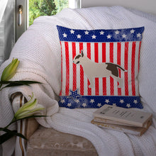 Load image into Gallery viewer, USA Patriotic Bull Terrier Throw Pillow - 14x14 Decorative Pillow – Art for Your Home &amp; Patio BB3378PW1414