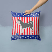 Load image into Gallery viewer, USA Patriotic Siberian Husky Throw Pillow - 14x14 Decorative Pillow – Art for Your Home &amp; Patio BB3380PW1414