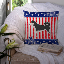 Load image into Gallery viewer, USA Patriotic Siberian Husky Throw Pillow - 14x14 Decorative Pillow – Art for Your Home &amp; Patio BB3380PW1414