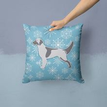 Load image into Gallery viewer, Winter Snowflake English Setter Throw Pillow - 14x14 Decorative Pillow – Art for Your Home &amp; Patio BB3481PW1414