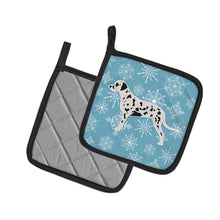 Load image into Gallery viewer, Winter Snowflake Dalmatian Pot Holders - Set of 2 - Heat-Resistant Kitchen Essentials BB3483PTHD