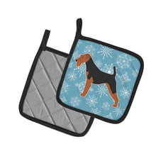 Load image into Gallery viewer, Winter Snowflake Welsh Terrier Pot Holders - Set of 2 - Heat-Resistant Kitchen Essentials BB3485PTHD