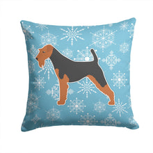 Load image into Gallery viewer, Winter Snowflake Welsh Terrier Throw Pillow - 14x14 Decorative Pillow – Art for Your Home &amp; Patio BB3485PW1414