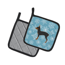 Load image into Gallery viewer, Winter Snowflake Toy Fox Terrier Pot Holders - Set of 2 - Heat-Resistant Kitchen Essentials BB3487PTHD