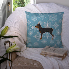 Load image into Gallery viewer, Winter Snowflake Toy Fox Terrier Throw Pillow - 14x14 Decorative Pillow – Art for Your Home &amp; Patio BB3487PW1414