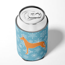 Load image into Gallery viewer, Winter Snowflake Pharaoh Hound Can or Bottle Hugger BB3488CC