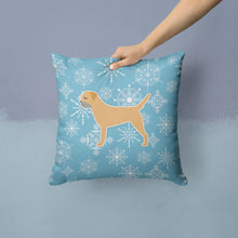 Load image into Gallery viewer, Winter Snowflake Border Terrier Throw Pillow - 14x14 Decorative Pillow – Art for Your Home &amp; Patio BB3489PW1414