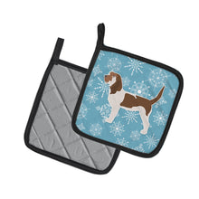 Load image into Gallery viewer, Winter Snowflake Grand Basset Griffon Vendeen Pot Holders - Set of 2 - Heat-Resistant Kitchen Essentials BB3490PTHD