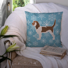 Load image into Gallery viewer, Winter Snowflake Grand Basset Griffon Vendeen Throw Pillow - 14x14 Decorative Pillow – Art for Your Home &amp; Patio BB3490PW1414
