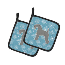 Load image into Gallery viewer, Winter Snowflake Kerry Blue Terrier Pot Holders - Set of 2 - Heat-Resistant Kitchen Essentials BB3492PTHD