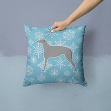 Load image into Gallery viewer, Winter Snowflake Scottish Deerhound Throw Pillow - 14x14 Decorative Pillow – Art for Your Home &amp; Patio BB3496PW1414