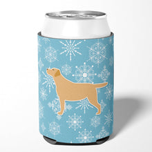 Load image into Gallery viewer, Winter Snowflake Yellow Labrador Retriever Can or Bottle Hugger BB3497CC