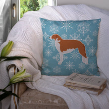 Load image into Gallery viewer, Winter Snowflake Borzoi Russian Greyhound Throw Pillow - 14x14 Decorative Pillow – Art for Your Home &amp; Patio BB3499PW1414