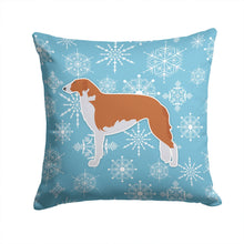 Load image into Gallery viewer, Winter Snowflake Borzoi Russian Greyhound Throw Pillow - 14x14 Decorative Pillow – Art for Your Home &amp; Patio BB3499PW1414