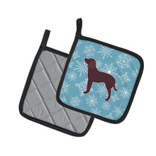 Load image into Gallery viewer, Winter Snowflake American Water Spaniel Pot Holders - Set of 2 - Heat-Resistant Kitchen Essentials BB3501PTHD