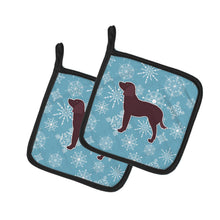 Load image into Gallery viewer, Winter Snowflake American Water Spaniel Pot Holders - Set of 2 - Heat-Resistant Kitchen Essentials BB3501PTHD