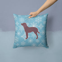 Load image into Gallery viewer, Winter Snowflake American Water Spaniel Throw Pillow - 14x14 Decorative Pillow – Art for Your Home &amp; Patio BB3501PW1414