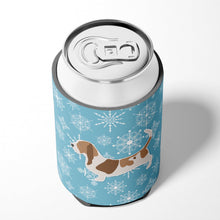 Load image into Gallery viewer, Winter Snowflake Basset Hound Can or Bottle Hugger BB3502CC