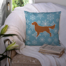 Load image into Gallery viewer, Winter Snowflake Golden Retriever Throw Pillow - 14x14 Decorative Pillow – Art for Your Home &amp; Patio BB3504PW1414
