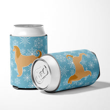 Load image into Gallery viewer, Winter Snowflake Afghan Hound Can or Bottle Hugger BB3506CC