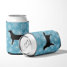 Load image into Gallery viewer, Winter Snowflake Black Labrador Retriever Can or Bottle Hugger BB3508CC