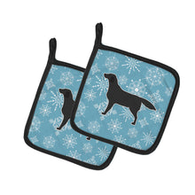 Load image into Gallery viewer, Winter Snowflake Black Labrador Retriever Pot Holders - Set of 2 - Heat-Resistant Kitchen Essentials BB3508PTHD