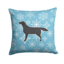 Load image into Gallery viewer, Winter Snowflake Black Labrador Retriever Throw Pillow - 14x14 Decorative Pillow – Art for Your Home &amp; Patio BB3508PW1414