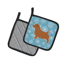 Load image into Gallery viewer, Winter Snowflake Norfolk Terrier Pot Holders - Set of 2 - Heat-Resistant Kitchen Essentials BB3509PTHD