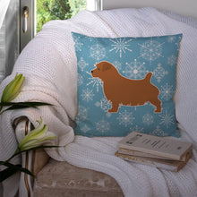 Load image into Gallery viewer, Winter Snowflake Norfolk Terrier Throw Pillow - 14x14 Decorative Pillow – Art for Your Home &amp; Patio BB3509PW1414