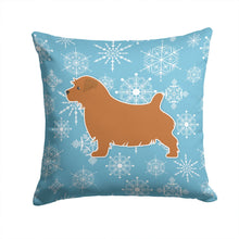 Load image into Gallery viewer, Winter Snowflake Norfolk Terrier Throw Pillow - 14x14 Decorative Pillow – Art for Your Home &amp; Patio BB3509PW1414