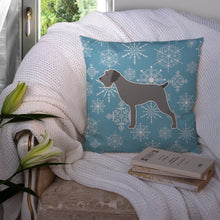 Load image into Gallery viewer, Winter Snowflake German Wirehaired Pointer Throw Pillow - 14x14 Decorative Pillow – Art for Your Home &amp; Patio BB3511PW1414