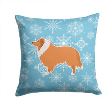 Load image into Gallery viewer, Winter Snowflake Collie Throw Pillow - 14x14 Decorative Pillow – Art for Your Home &amp; Patio BB3516PW1414