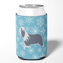 Load image into Gallery viewer, Winter Snowflake Bearded Collie Can or Bottle Hugger BB3517CC