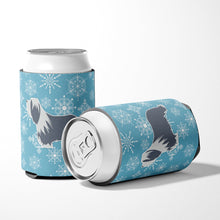 Load image into Gallery viewer, Winter Snowflake Bearded Collie Can or Bottle Hugger BB3517CC