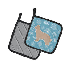 Load image into Gallery viewer, Winter Snowflake Pyrenean Shepherd Pot Holders - Set of 2 - Heat-Resistant Kitchen Essentials BB3518PTHD