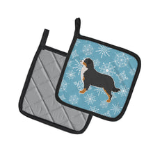 Load image into Gallery viewer, Winter Snowflake Bernese Mountain Dog Pot Holders - Set of 2 - Heat-Resistant Kitchen Essentials BB3519PTHD